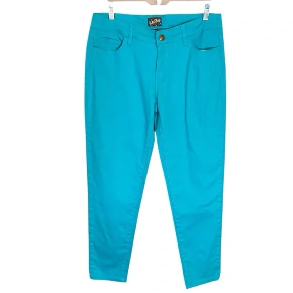 Bebop Turquoise Straight-Leg Pants - Picture 1 of 5